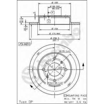 Тормозной диск BREMBO 08.5443.11