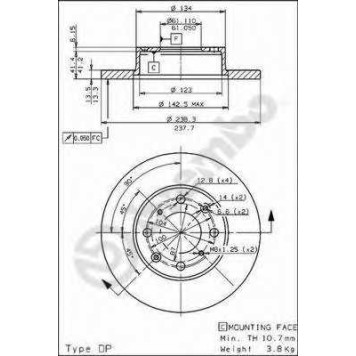 Тормозной диск BREMBO 08.5456.10