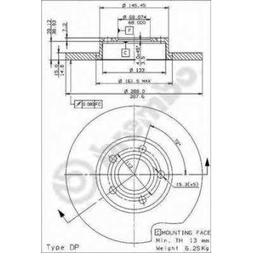 Тормозной диск BREMBO 08.5747.11