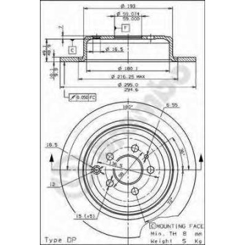 Тормозной диск BREMBO 08.5898.10