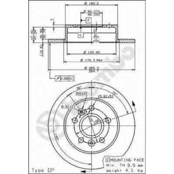 Тормозной диск BREMBO 08.6704.11