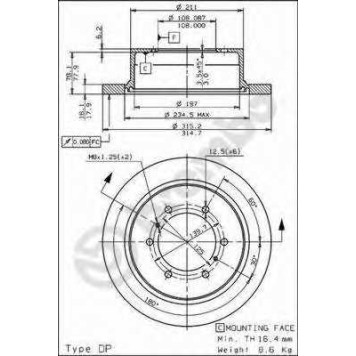 Тормозной диск BREMBO 08.7106.11