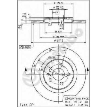 Тормозной диск BREMBO 08.7955.11