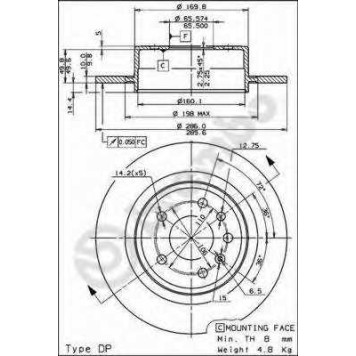 Тормозной диск BREMBO 08.8305.11