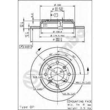 Тормозной диск BREMBO 08.9139.10