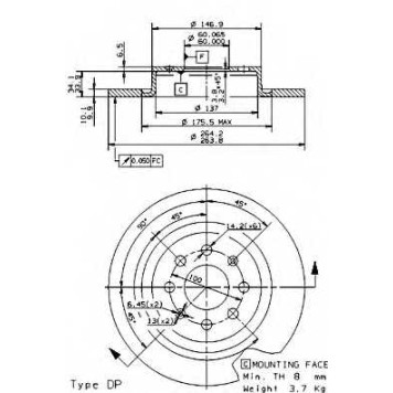 Тормозной диск BREMBO 08.9460.11