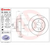 BREMBO 08950911 - диск тормозной задний 08.9509.11