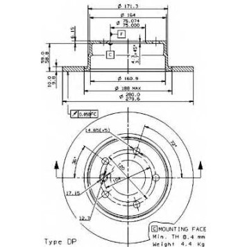 Тормозной диск BREMBO 08.9787.11