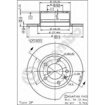 Тормозной диск BREMBO 08.4485.10