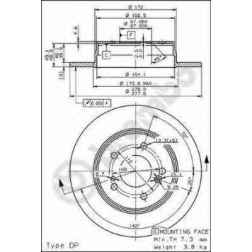 Тормозной диск BREMBO 08.5178.31