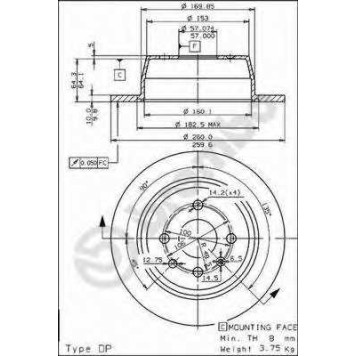 Тормозной диск BREMBO 08.5559.10