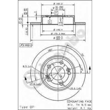 Тормозной диск BREMBO 08.5645.40