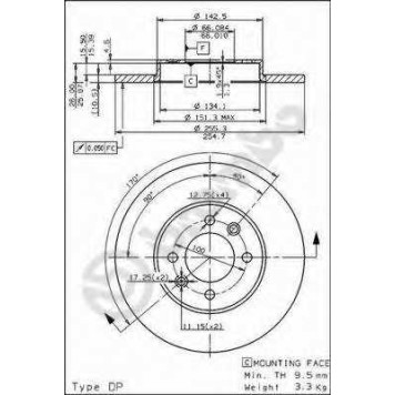 Тормозной диск BREMBO 08.5651.10