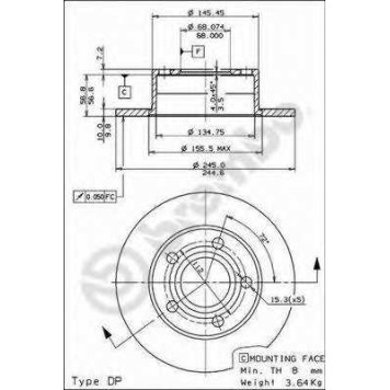 Тормозной диск BREMBO 08.5743.11