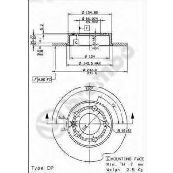 Тормозной диск BREMBO 08.7165.11