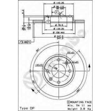 Тормозной диск BREMBO 08.7351.14