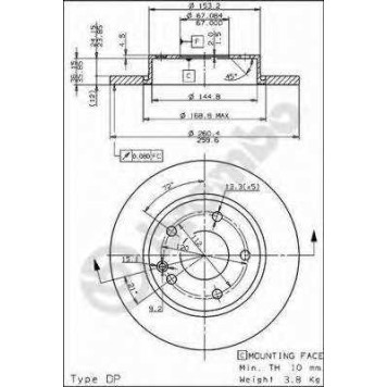Тормозной диск BREMBO 08.7358.11