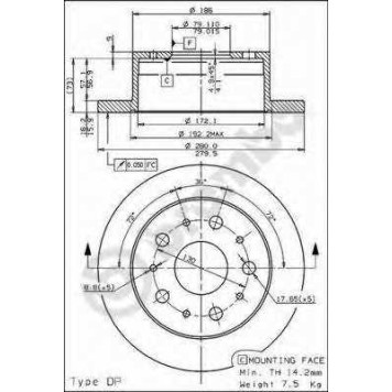Тормозной диск BREMBO 08.8094.40