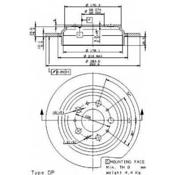 Тормозной диск BREMBO 08.9462.11
