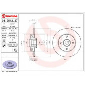 Тормозной диск BREMBO 08.9512.27