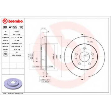 Тормозной диск BREMBO 08.A155.10