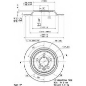 BREMBO 08A53711 - диск тормозной задний 08.A537.11