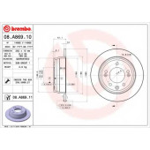 BREMBO 08A86910 - диск тормозной задний 08.A869.10 (262х10) 5 отв