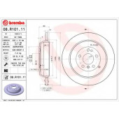 BREMBO 08R10111 - диск тормозной задний 08.R101.11 (330х14) 5 отв