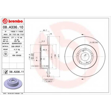 Тормозной диск BREMBO 08.A336.11