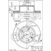 BREMBO 09448620 - диск тормозной передний 09.4486.20 (284х22) 5 отв