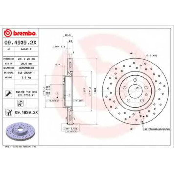 Тормозной диск BREMBO 09.4939.2X