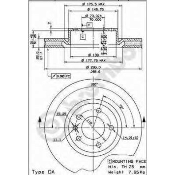 Тормозной диск BREMBO 09.5749.11