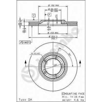 Тормозной диск BREMBO 09.6804.10