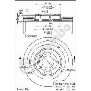Тормозной диск BREMBO 09.6997.11