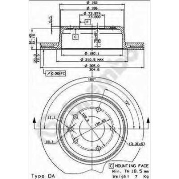 Тормозной диск BREMBO 09.7217.21