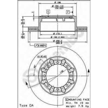 Тормозной диск BREMBO 09.7263.20