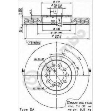 Тормозной диск BREMBO 09.7680.21