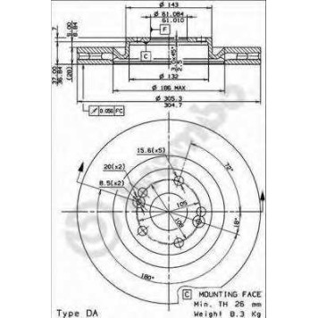Тормозной диск BREMBO 09.7807.11