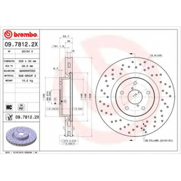 Тормозной диск BREMBO 09.7812.2X