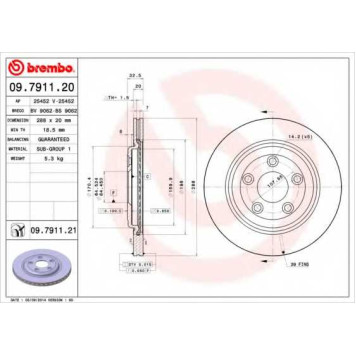 Тормозной диск BREMBO 09.7911.21