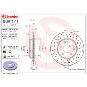 Тормозной диск BREMBO 09.8411.1X