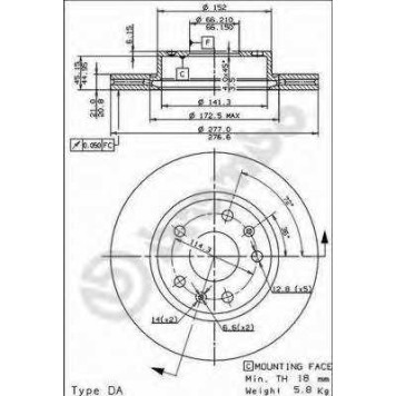 Тормозной диск BREMBO 09.8609.11