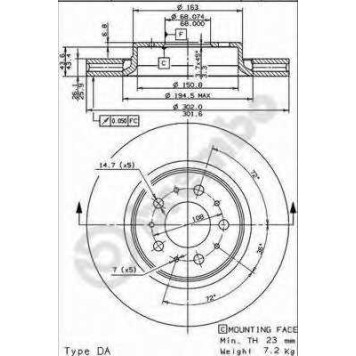 Тормозной диск BREMBO 09.8642.11