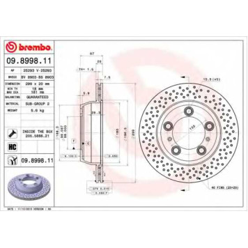Тормозной диск BREMBO 09.8998.11