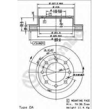 Тормозной диск BREMBO 09.9022.11