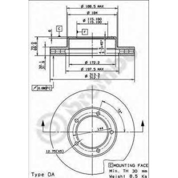 Тормозной диск BREMBO 09.9143.11