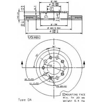 Тормозной диск BREMBO 09.9366.21