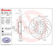 BREMBO 0997721X - диск тормозной передний 09.9772.1X