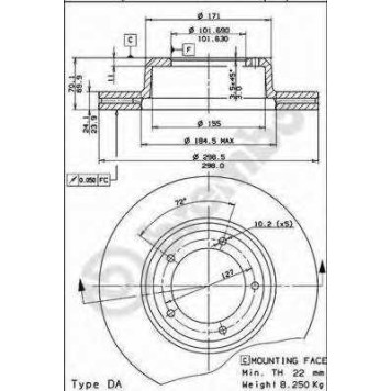 Тормозной диск BREMBO 09.5488.10