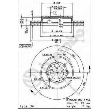 Тормозной диск BREMBO 09.5509.11